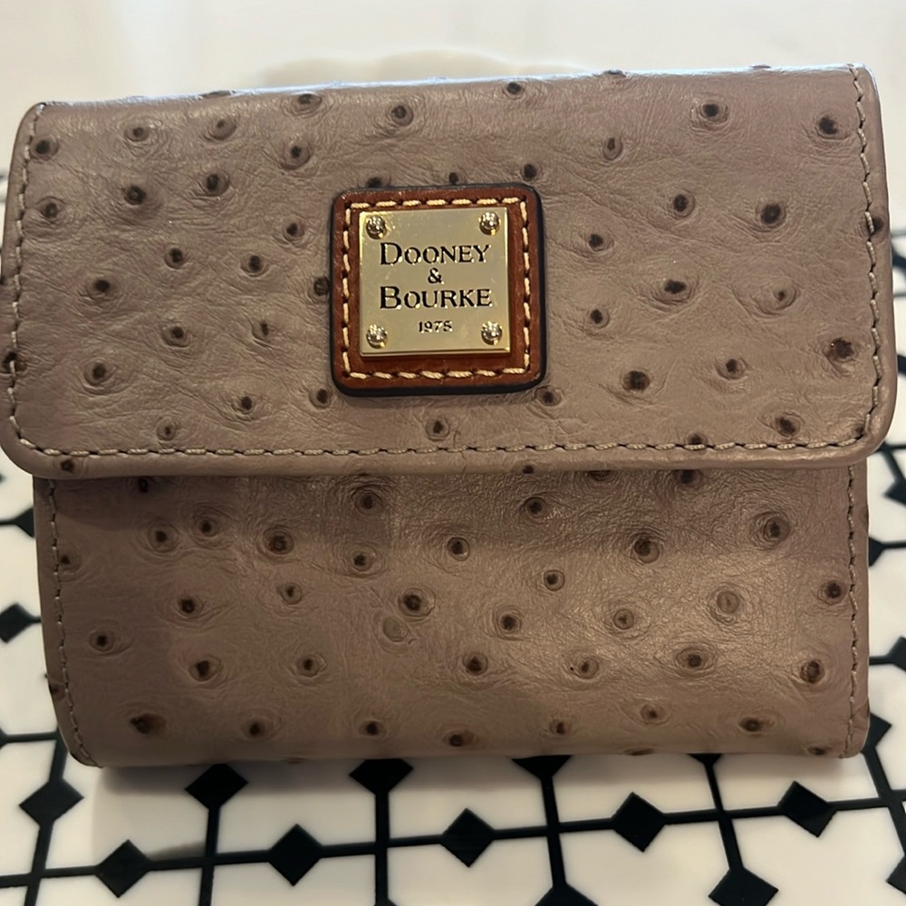 Ostrich small flap credit card wallet from Dooney & Bourke